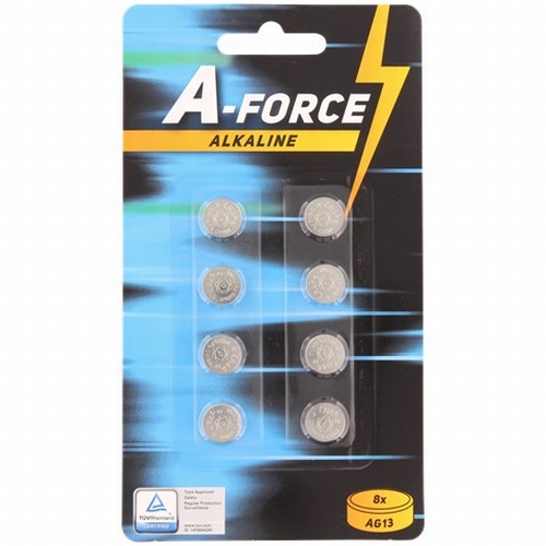 A-Force Powerfull Knoopcel AG13 LR44 - 8 stuks voor meters